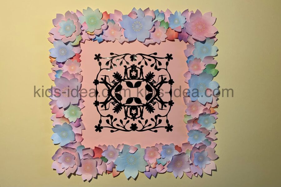 How to make cherry blossoms picture frame