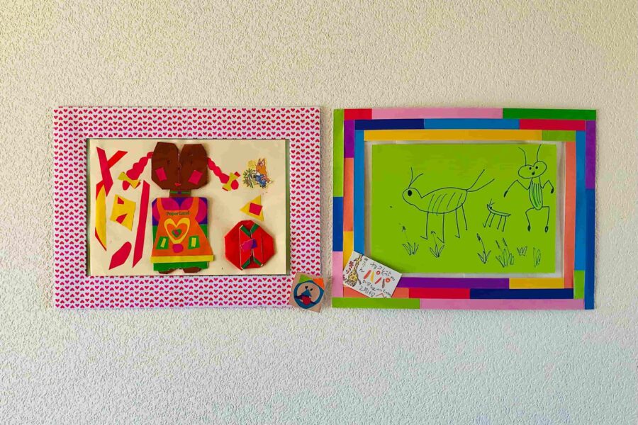 キッズアイディアの基本の紙の額縁（A4サイズの作品用）の作り方